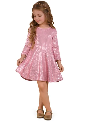 Vestido Infantil Menina Rosa Milon