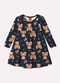 Kyly - Vestido Infantil Menina Ursinho Rosa - variação: Azul