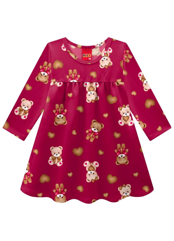Kyly - Vestido Infantil Menina Ursinhos Rosa 2