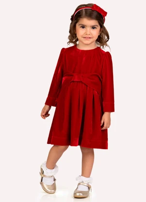 Milon - Vestido Infantil Menina Vermelho Vermelho - MILON