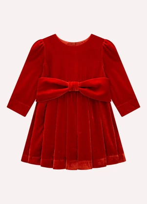 Milon - Vestido Infantil Menina Vermelho Vermelho - MILON