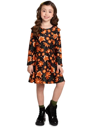 Marlan - Vestido Infantil Molecotton Dark Florest Marrom - MARLAN