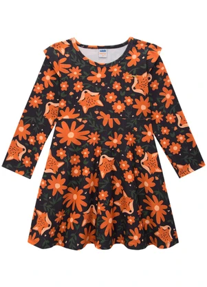 Marlan - Vestido Infantil Molecotton Dark Florest Marrom - MARLAN