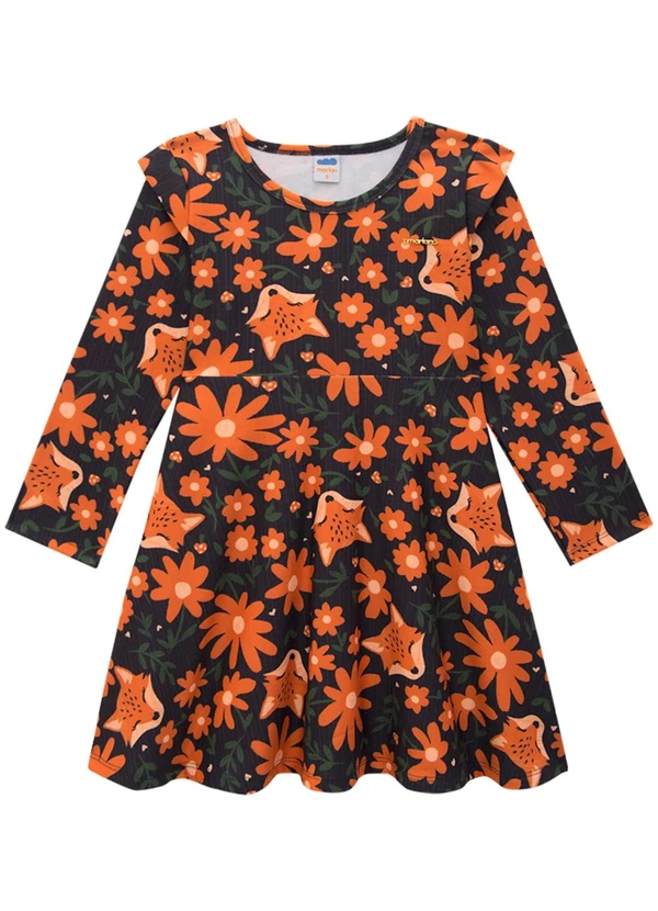 Marlan - Vestido Infantil Molecotton Dark Florest Marrom 2
