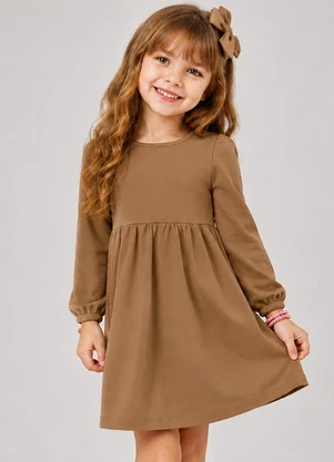 Select - Vestido Infantil Molecotton Manga Longa Vermelho - SELECT