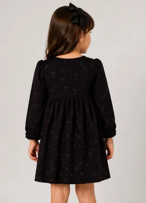 Select - Vestido Infantil Moletinho Manga Longa Marrom - SELECT