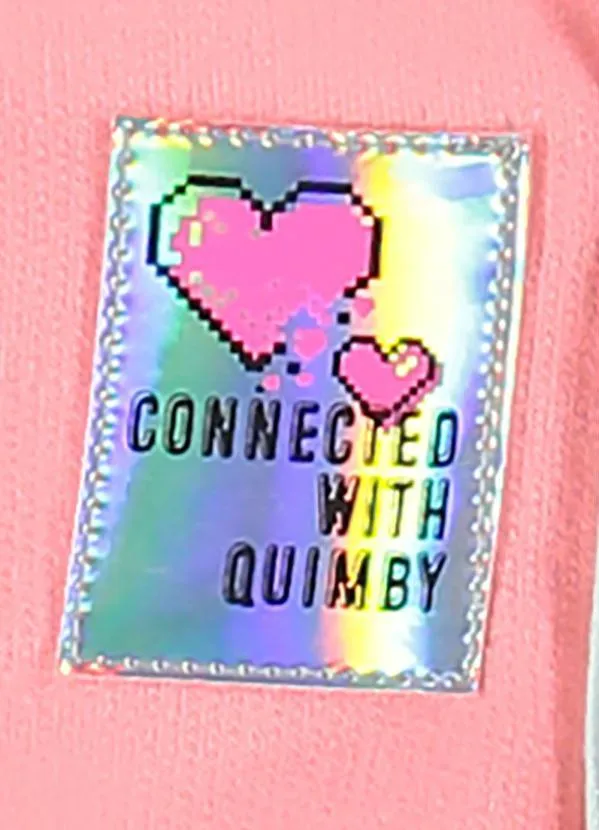 Quimby - Vestido Infantil Moletom Manga Longa Rosa 4