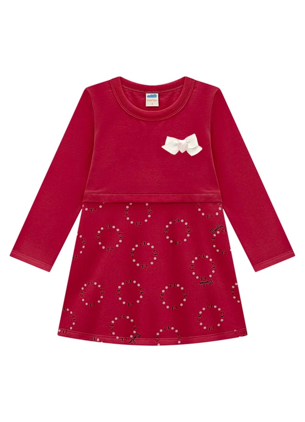 Marlan - Vestido Infantil Moletom Poá Joaninhas Vermelho 2