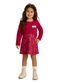 Marlan - Vestido Infantil Moletom Poá Joaninhas Rosa - variação: Vermelho