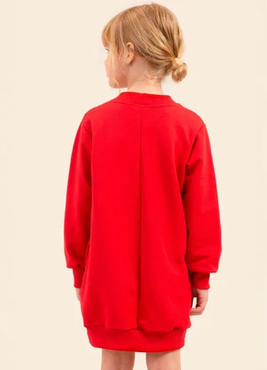 Bugbee - Vestido Infantil Moletom Vermelho - BUGBEE