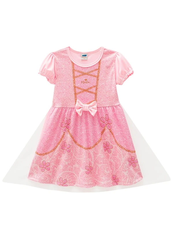 Marlan - Vestido Infantil Princesa em New Tech Rosa 2