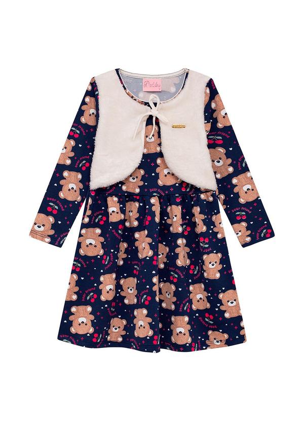 Duduka - Vestido Infantil Suplex com Bolso Azul