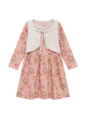 Duduka - Vestido Infantil Suplex com Bolso Rosa  - DUDUKA