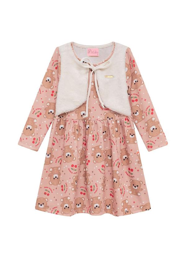 Duduka - Vestido Infantil Suplex com Bolso Rosa