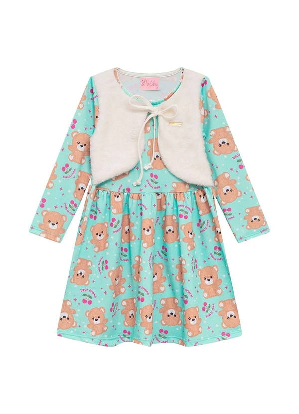 Duduka - Vestido Infantil Suplex com Bolso Verde