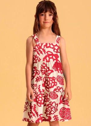 Bugbee - Vestido Infantil Tricoline Beira Mar Azul - BUGBEE