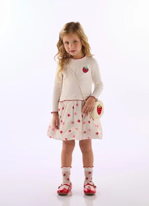 Up Baby - Vestido Inverno Saia Balonê Branco - UP BABY