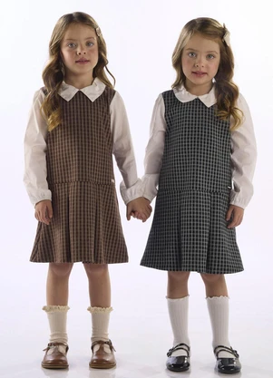 Up Baby - Vestido Jacquard Gola Tricoline Marrom - UP BABY