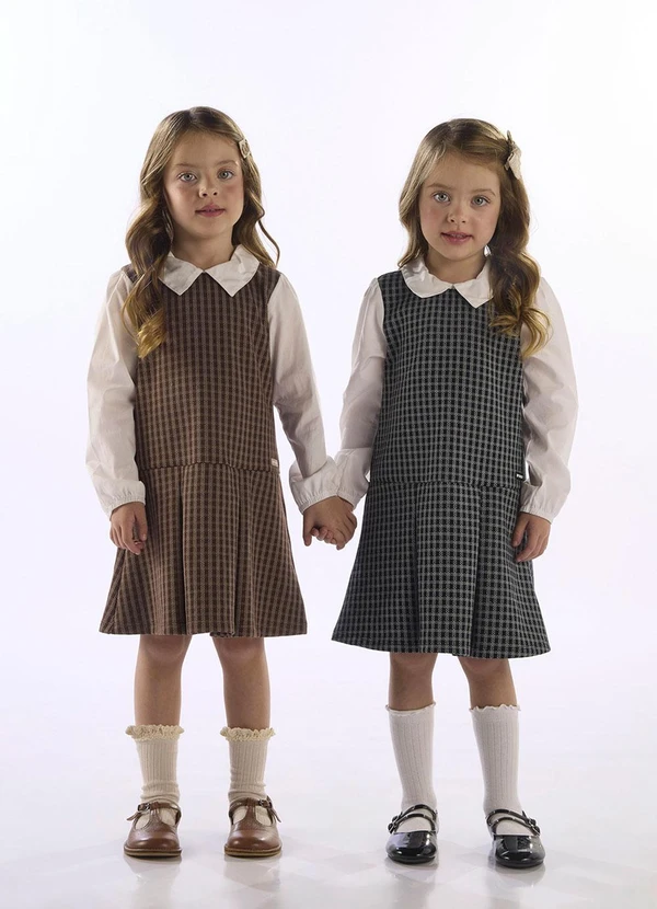 Up Baby - Vestido Jacquard Gola Tricoline Preto
