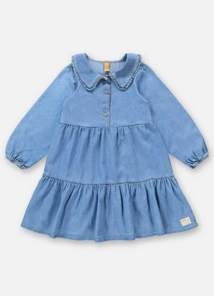 Up Baby - Vestido Jeans Infantil Azul - UP BABY