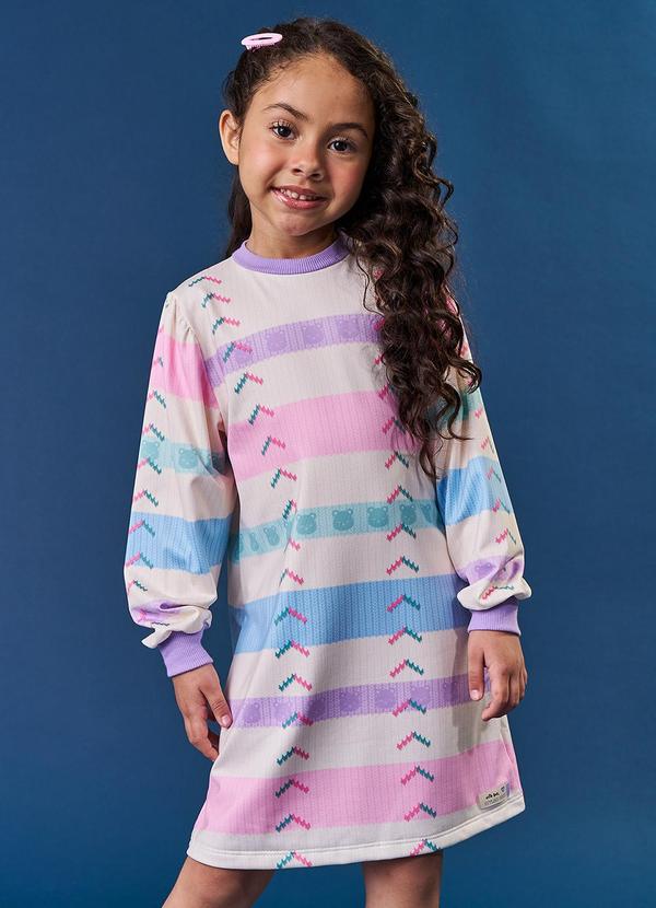 Abrange - Vestido Listrado Natural