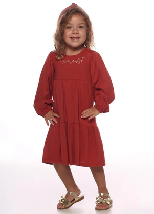 Pulla Bulla - Vestido Malha Waffle Vermelho - PULLA BULLA