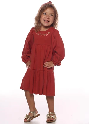 Pulla Bulla - Vestido Malha Waffle Vermelho - PULLA BULLA