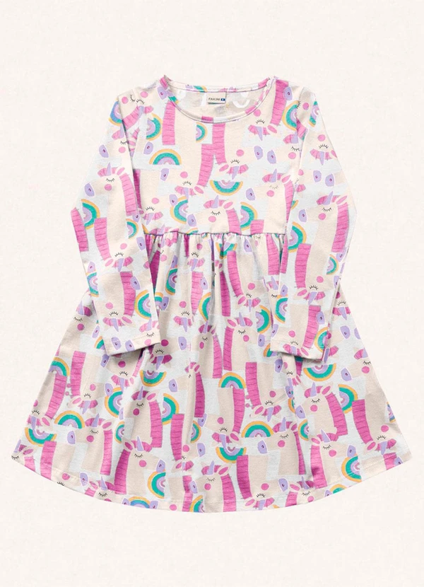 Fakini Kids - Vestido Manga Longa Branco