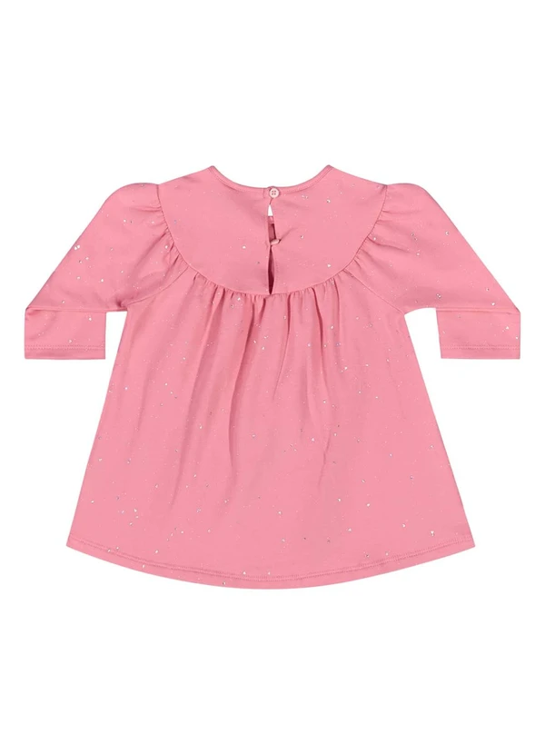 Quimby - Vestido Manga Longa com Glitter Bebê Rosa 2