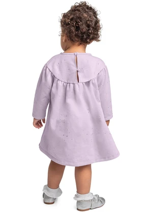 Quimby - Vestido Manga Longa com Glitter Bebê Roxo - QUIMBY
