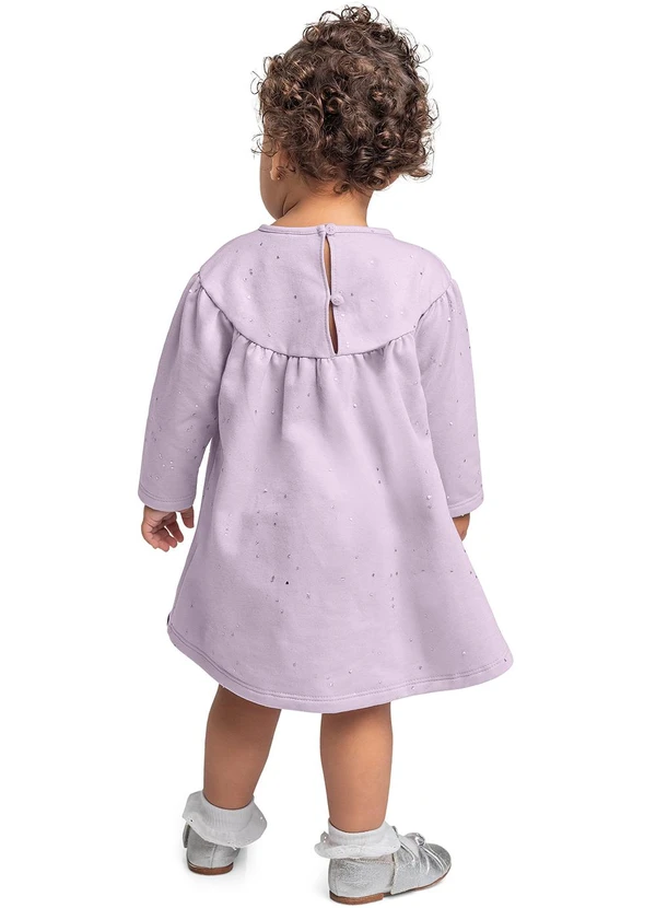 Quimby - Vestido Manga Longa com Glitter Bebê Roxo 2