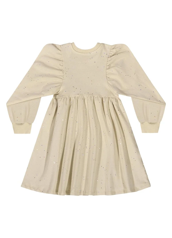 Quimby - Vestido Manga Longa com Glitter Bege 4