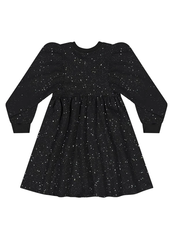 Quimby - Vestido Manga Longa com Glitter Preto 4