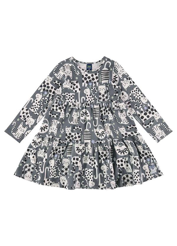 Bee Loop - Vestido Manga Longa de Gatinho Cinza 3