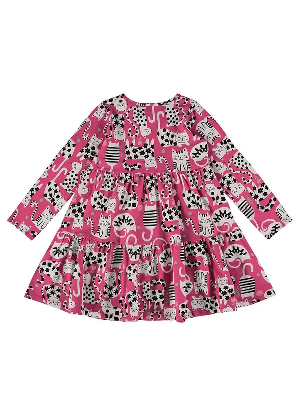 Bee Loop - Vestido Manga Longa de Gatinho Rosa 2