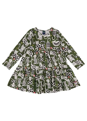 Bee Loop - Vestido Manga Longa de Gatinho Verde - BEE LOOP