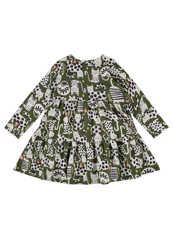 Bee Loop - Vestido Manga Longa de Gatinho Verde 2