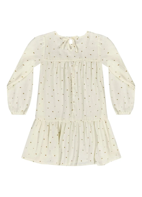 Quimby - Vestido Manga Longa em Algodão Bege 5