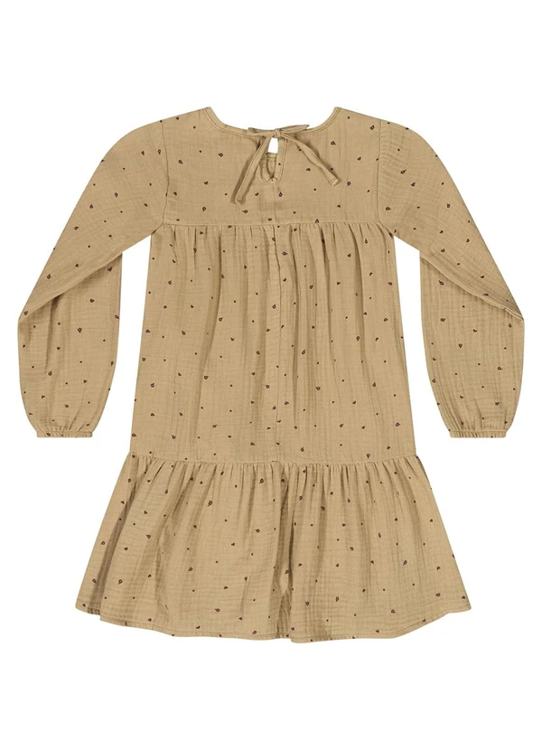 Quimby - Vestido Manga Longa em Algodão Marrom 5