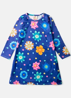 Rovitex - Vestido Manga Longa em Suplex Laluna Azul - ROVITEX