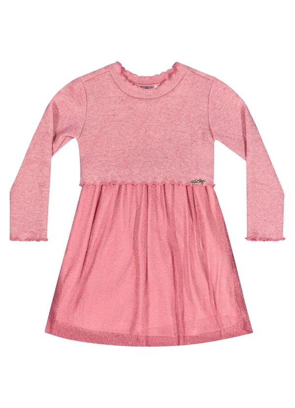 Quimby - Vestido Manga Longa em Tricot Rosa 3