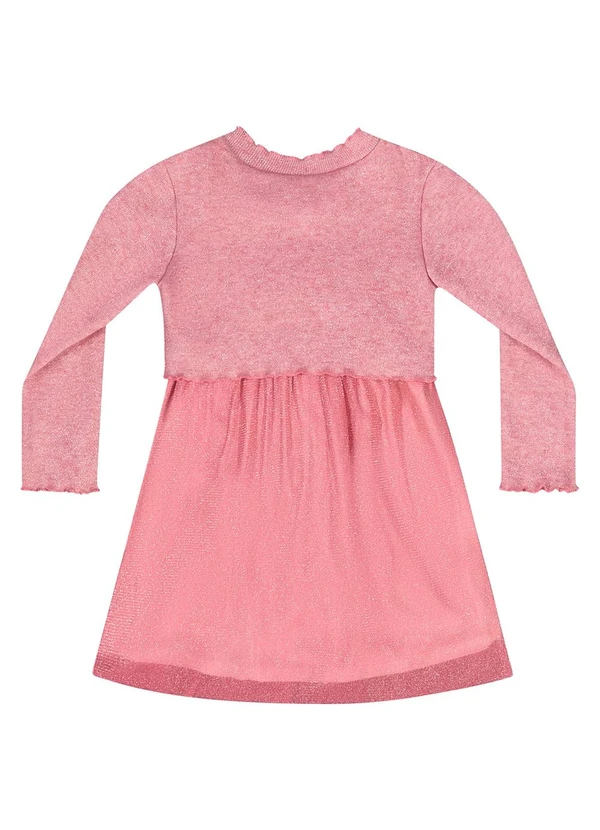 Quimby - Vestido Manga Longa em Tricot Rosa 4