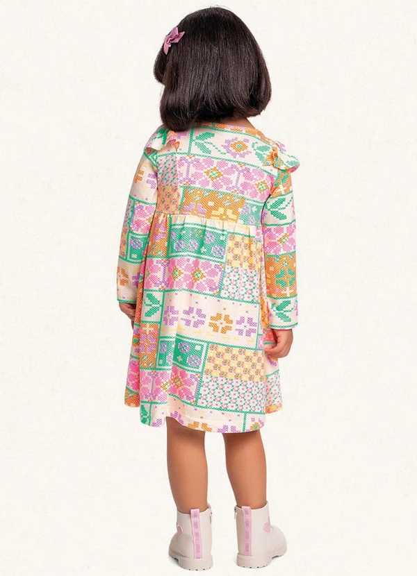 Fakini Kids - Vestido Manga Longa Estampado 2