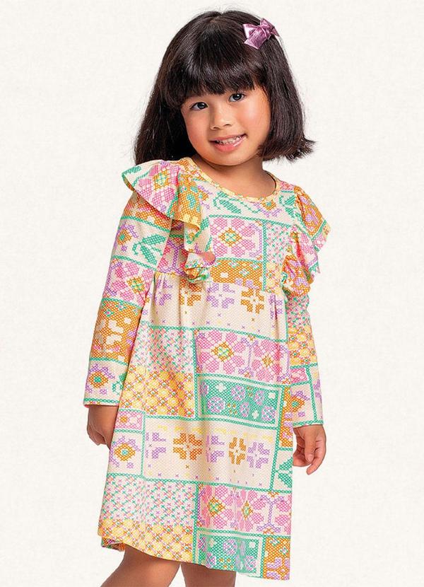 Fakini Kids - Vestido Manga Longa Estampado 3