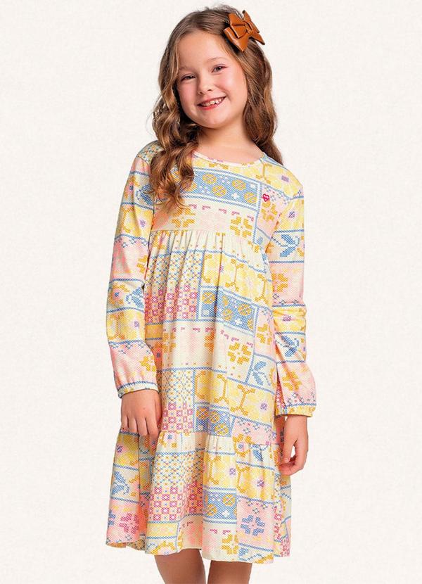 Fakini Kids - Vestido Manga Longa Estampado 3