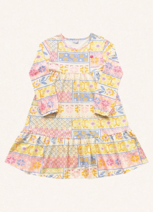 Fakini Kids - Vestido Manga Longa Estampado 4