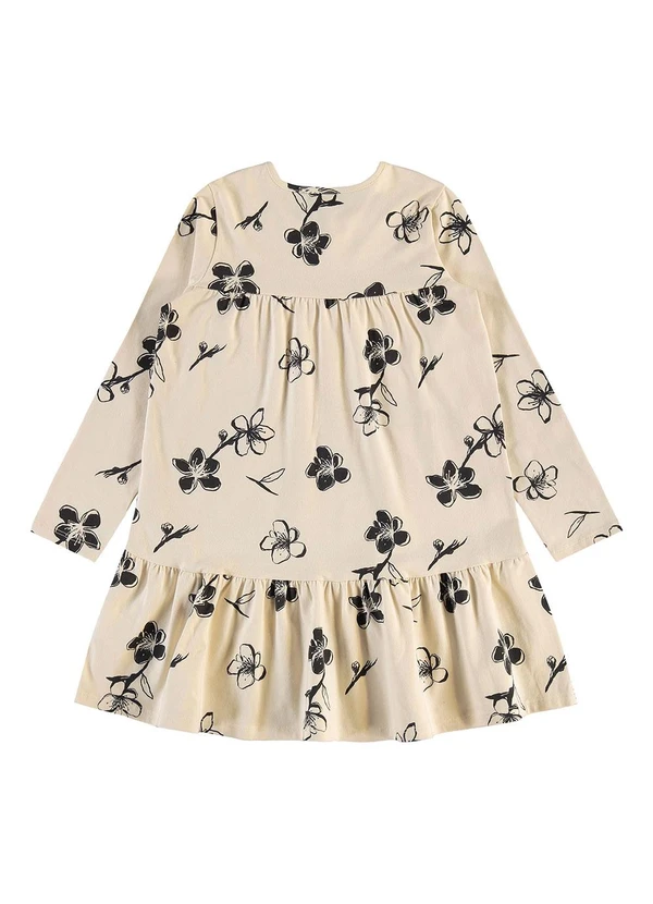 Bee Loop - Vestido Manga Longa Floral Bege 2