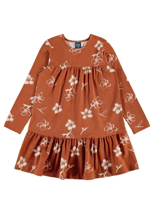 Bee Loop - Vestido Manga Longa Floral Marrom - BEE LOOP
