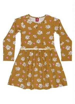 Bee Loop - Vestido Manga Longa Infantil Laranja - BEE LOOP
