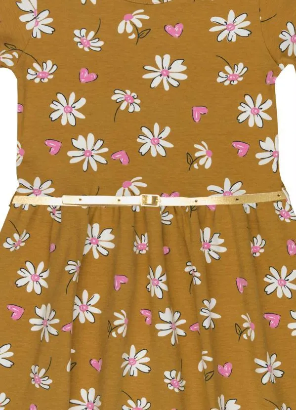 Bee Loop - Vestido Manga Longa Infantil Laranja 2